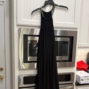 Pit USA Halter Maxi Dress with Green Accents